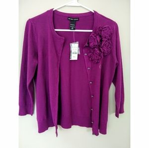 New York & Company Purple Knit Sweater